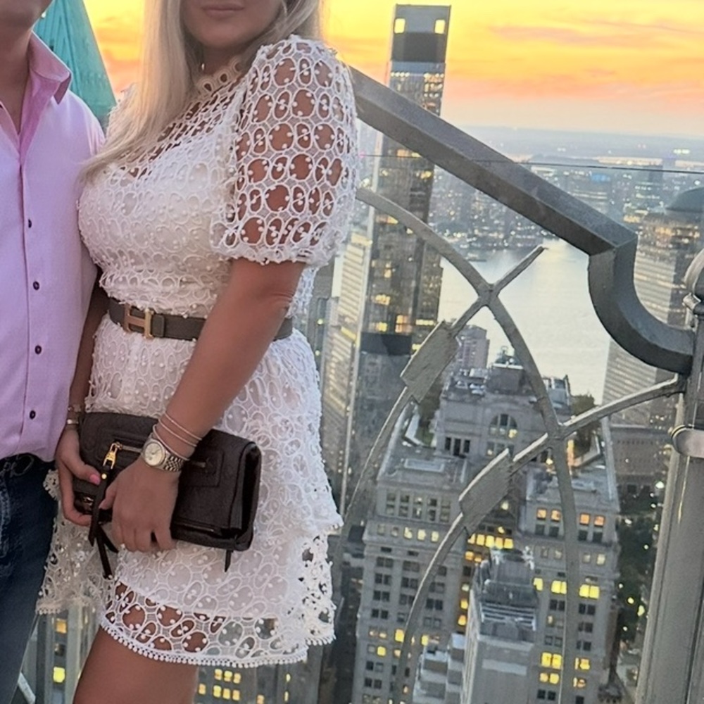 White Lace Mini Dress